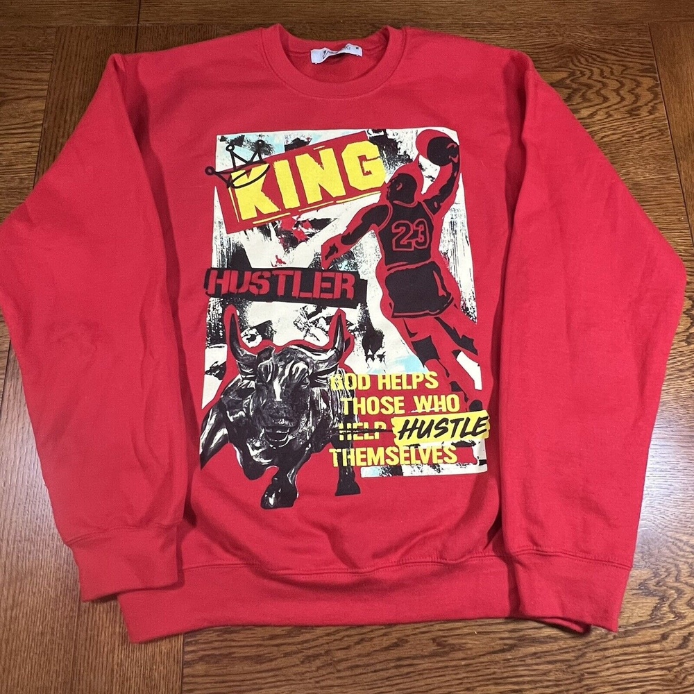 Jordan Bulls KING Hustler 3forty inc Made in USA Sweatshirt size Medium